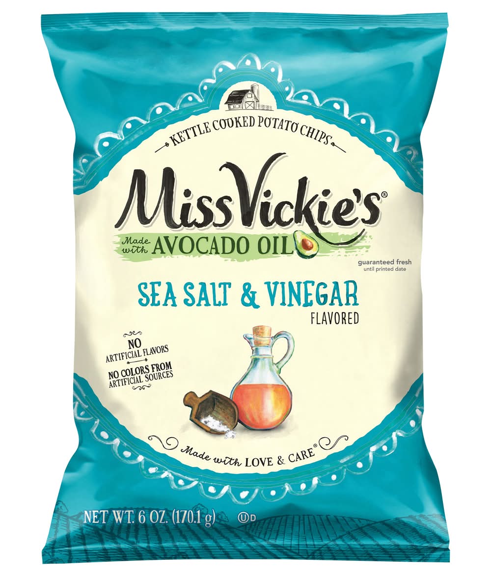 Miss Vickie's Kettle Cooked Potato Chips, Sea Salt-Vinegar (6 oz)