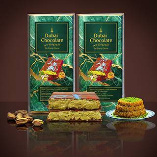 2 stuks Dubai chocolade pistacho kunafa, 200 gram