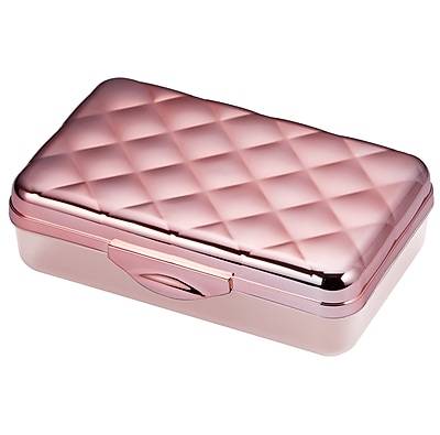 It's Academic Quilt Metallic Pencil Box, Rose Gold