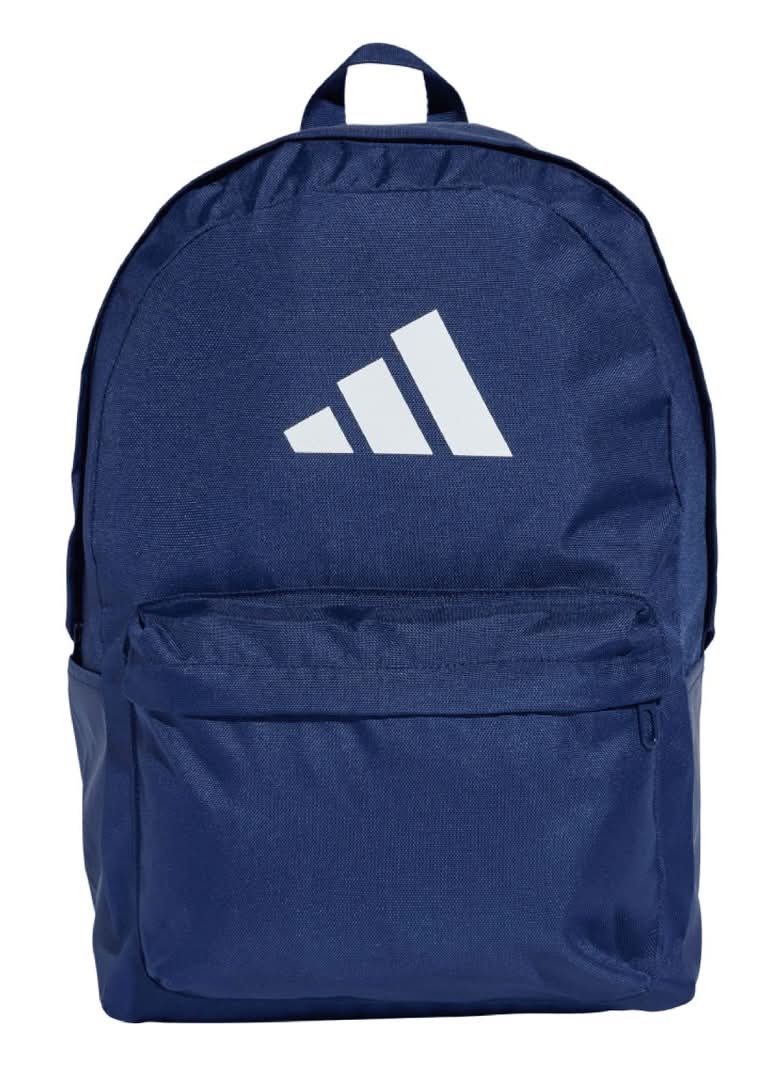 Adidas · Mochila clásica con logotipo de 3 barras - 15cm x 31cm x 44cm - Azul Oscuro-Blanco