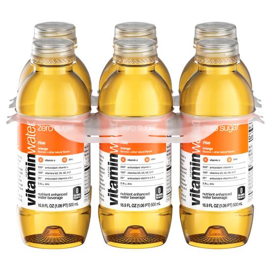 Vitaminwater Zero Sugar Rise Orange Water (6 ct 16.9 fl oz)