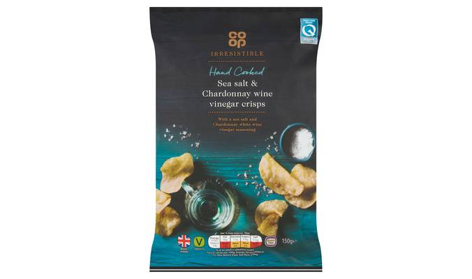 Co-op Irresistible Hand Cooked Sea Salt & Chardonnay Wine Vinegar Crisps 150g
