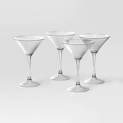 Threshold 8Oz Entertaining Martini Cocktail Glass Set (4 ct)
