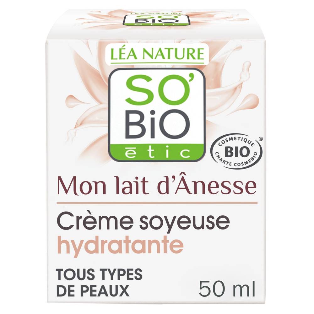 Léa Nature - So'bio etic crème soyeuse hydratante tous types de peaux mon lait d'ânesse bio