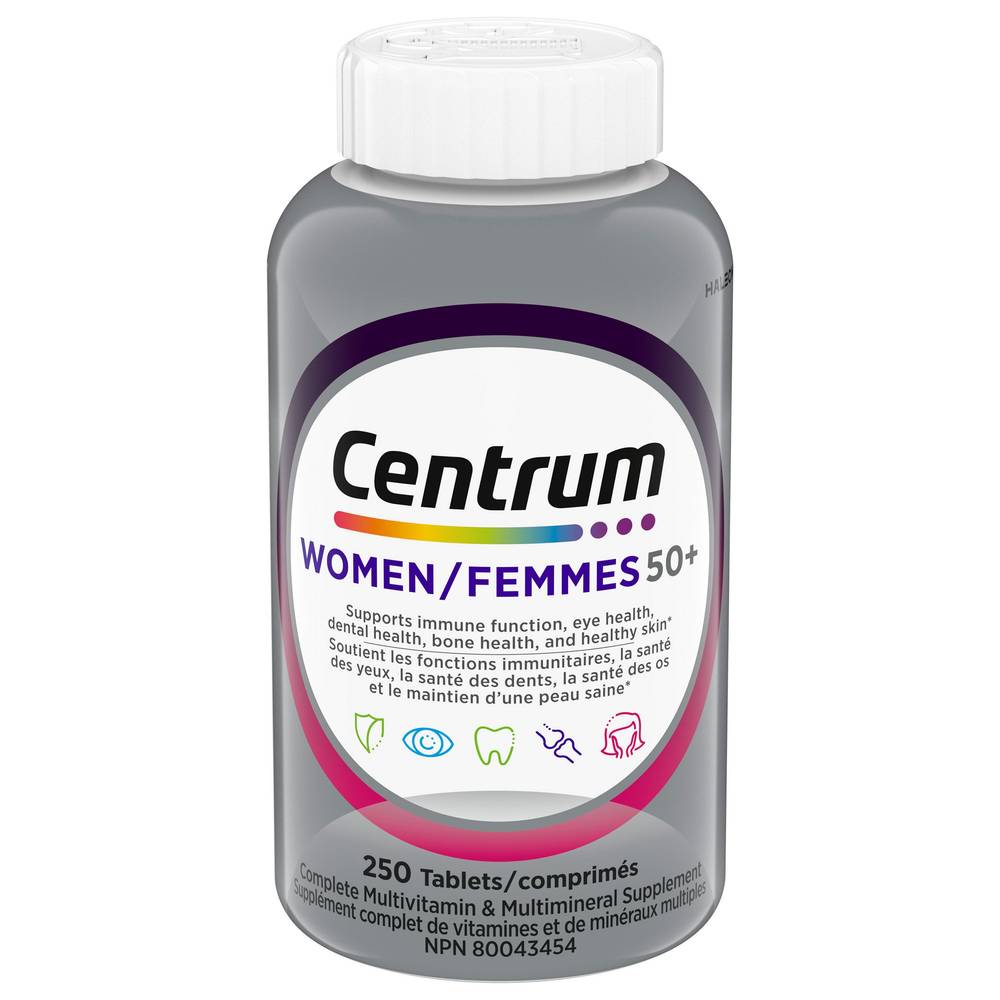 Centrum Complete Multivitamin And Mineral Supplement For Women 50+, 250 Tablets