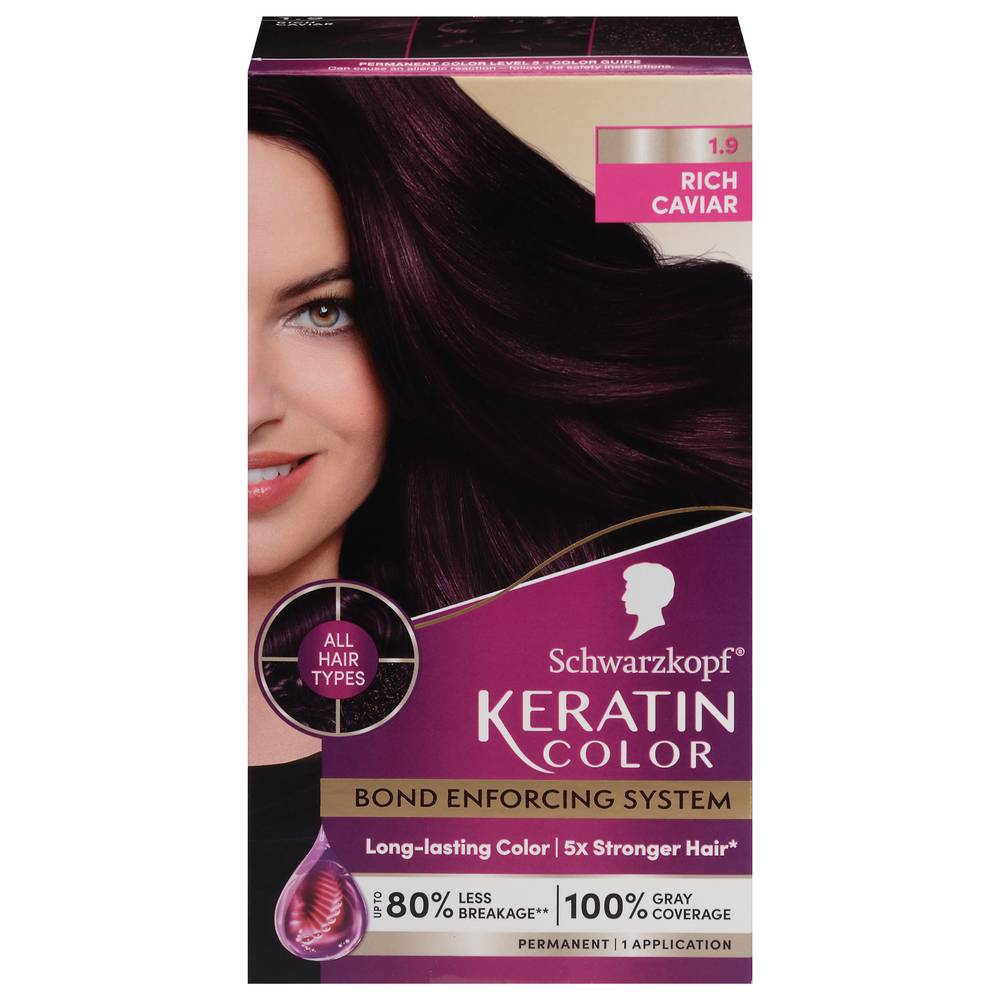 Keratin Color Rich Caviar 1.9 Permanent Hair Color(6 Ct)