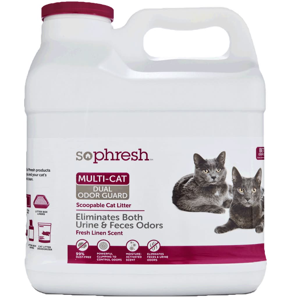 So Phresh · Multi-cat arena de arcilla aglutinante para gatos dual odor guard, lino fresco (7,2 kg)