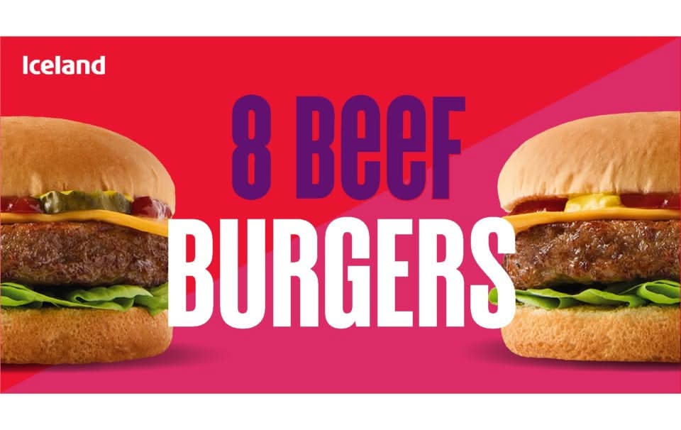 Iceland British Beef Burgers (8 pack)