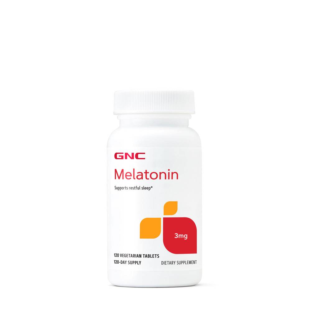 Gnc Melatonin 3mg Dietary Supplement Vegetarian Tablets (120 ct)