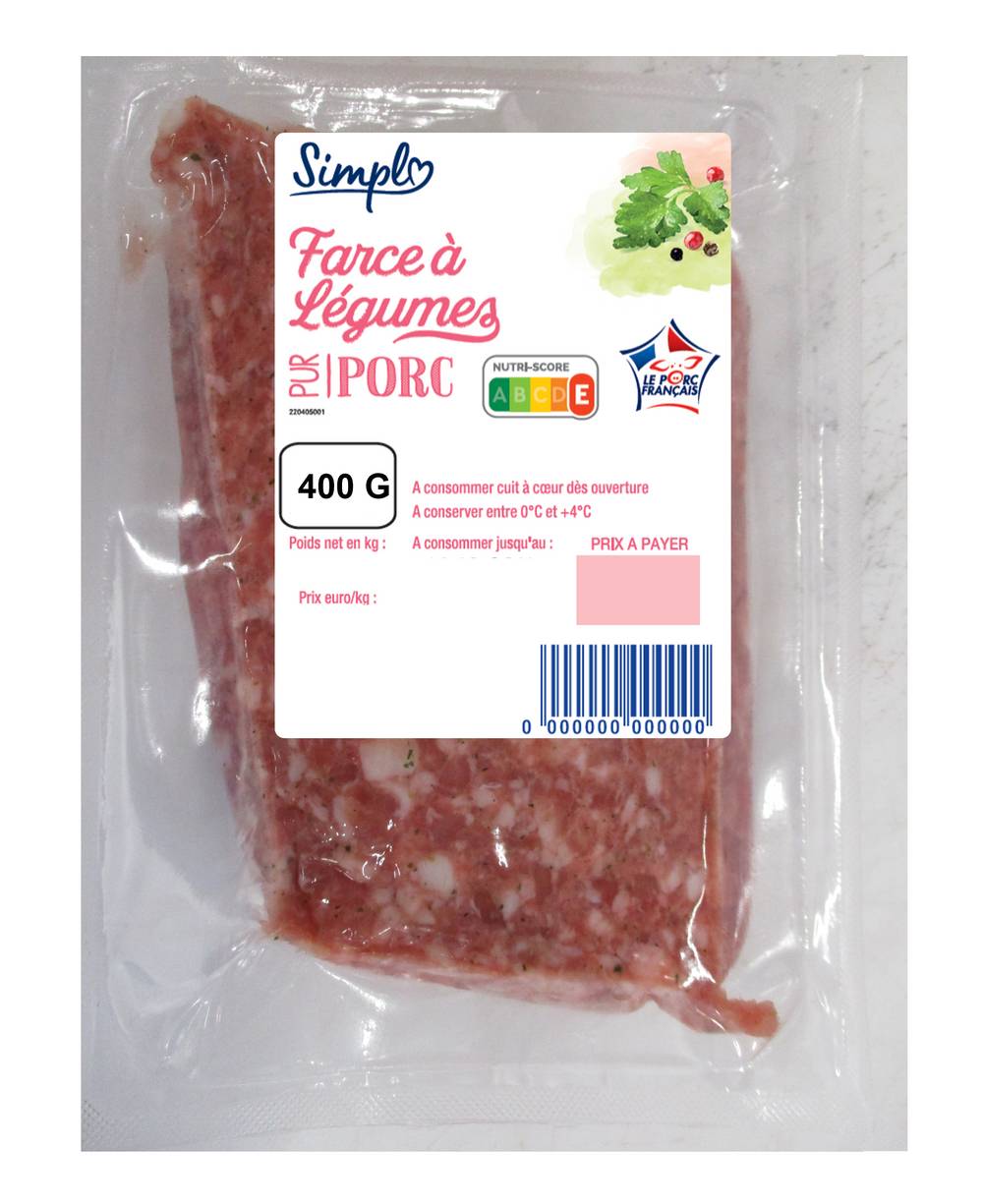 Carrefour Simpl' - Chair à saucisse aux herbes (400g)