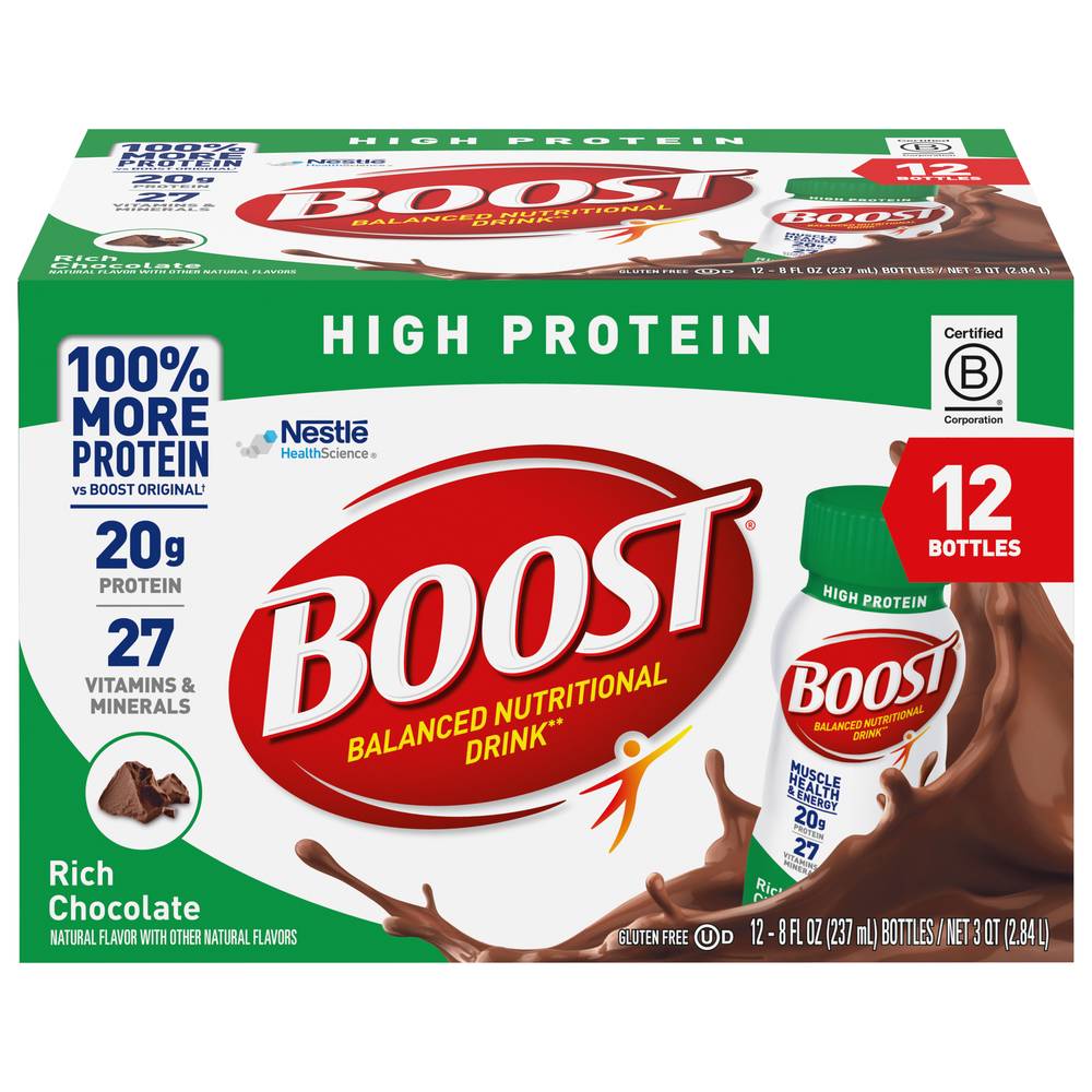 Boost High Protein Rich Chocolate Nutritional Drink (12 ct, 8 fl oz)