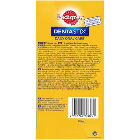 Sticks chiens Dentastix chien médium PEDIGREE - la boite de 28 sticks - 720 g