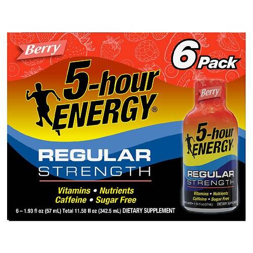 5-Hour ENERGY Shot Regular Strength Berry - 1.93 fl oz x 6 pack