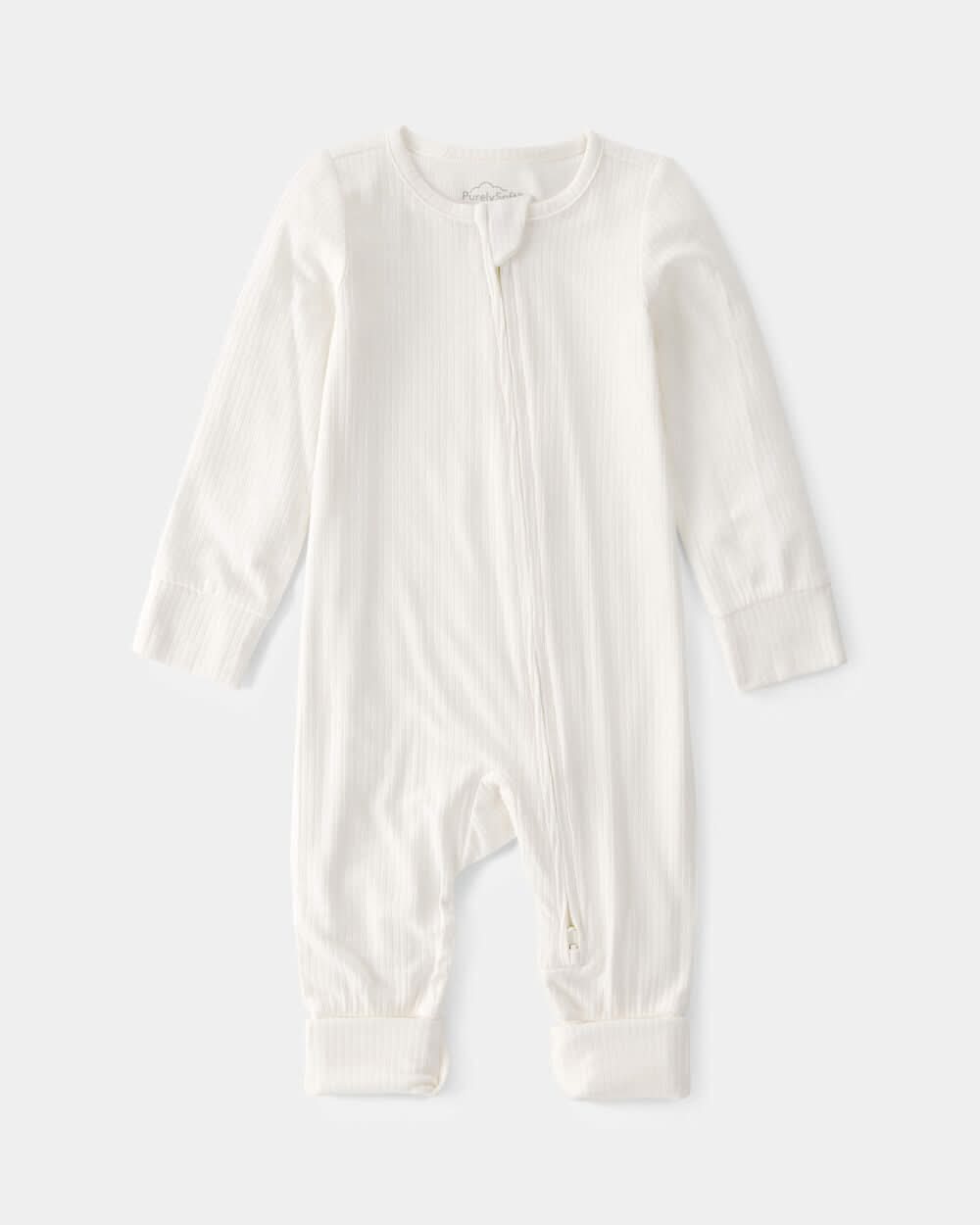 Baby 2-Way Zip PurelySoft Sleep & Play Pajama - Cream - 9M