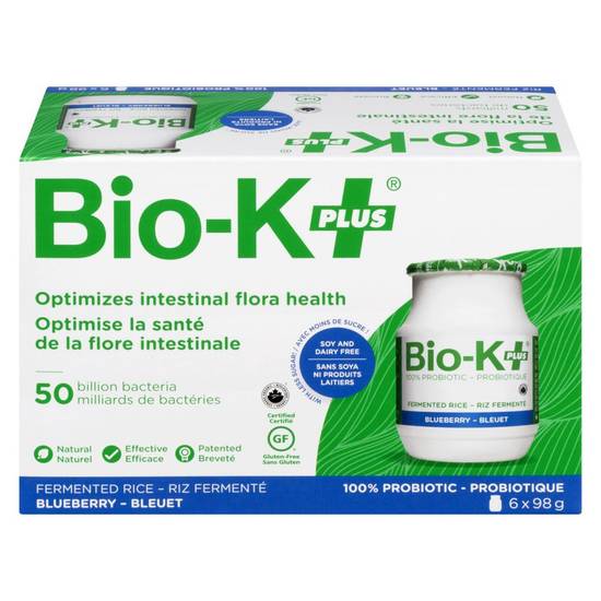 Bio k+ organic bio-k+ fermented rice probiotic - fermented rice blueberry probiotic (6 x 98 g)