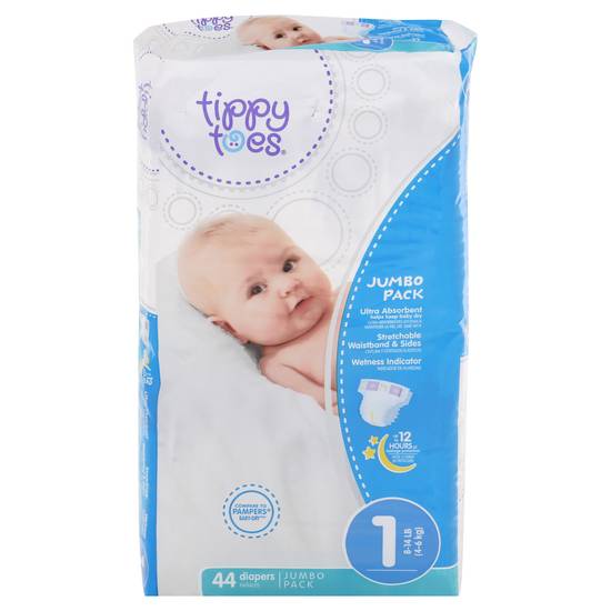Tippy Toes Jumbo pack Diapers (44 ct)
