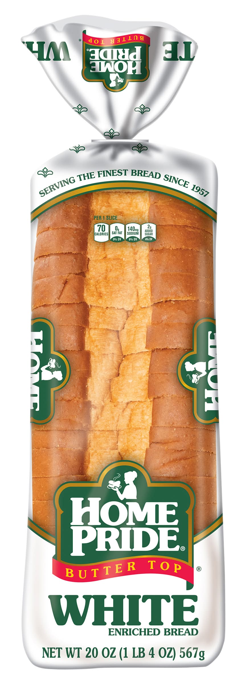 Home Pride Top White Bread, Butter (20 oz)