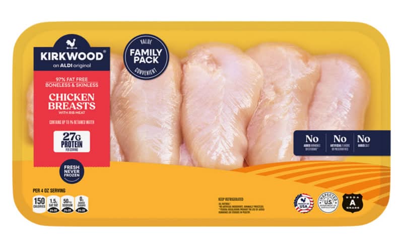 Boneless Skinless Chicken Breast Fillets Family Pack, per lb