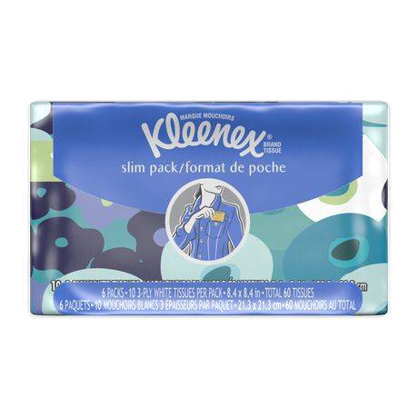 Mouchoirs kleenex, format portefeuille, 6x10 unités (6 emballages, 10  mouchoirs par emballage) - kleenex everyday tissues, wallet pack, 6x10  count (6 packs, 10 sheets/ea), Delivery Near You