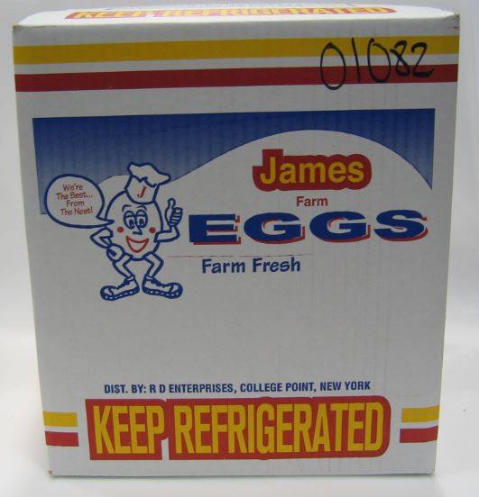 James Farm - Medium White Eggs, in Cartons - 15 Dozen (1X15|Case of 1)