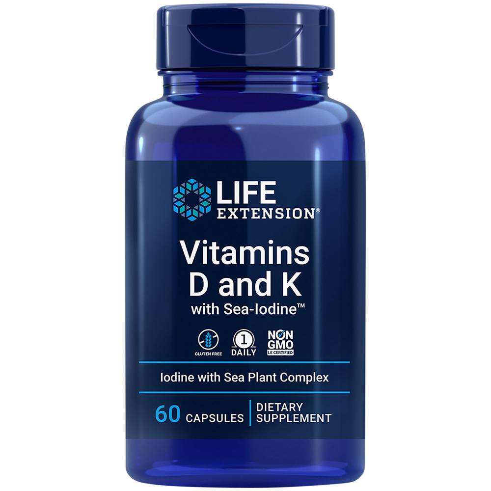 Life Extension Vitamins D & K With Sea Iodine (60 ct)