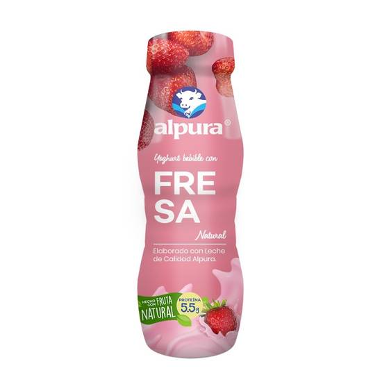Alpura yoghurt bebible con fresa (botella 220 g)
