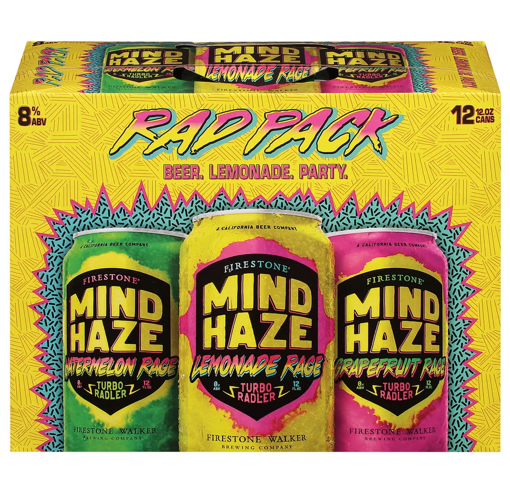 Firestone Mind Haze Beer Rad pack, Watermelon-Lemonade-Grapefruit (12 x 12 oz)