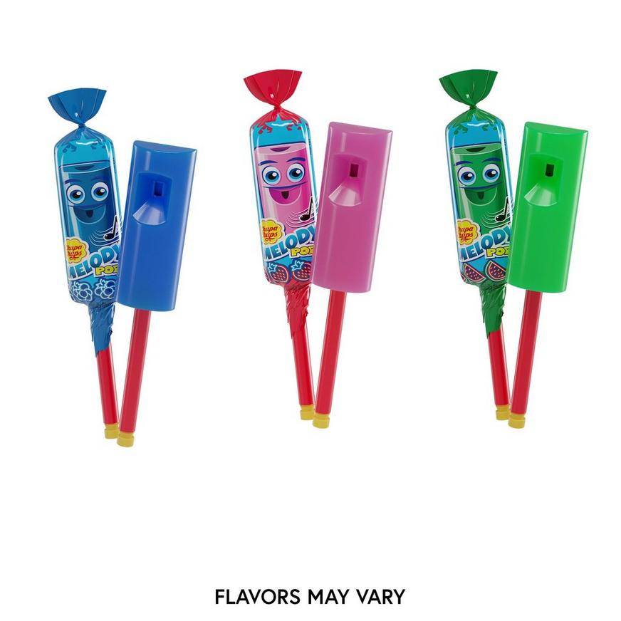 Party City Chupa Chups Melody Pop Lollipop, Blue Raspberry -Strawberry - Watermelon, Multi (53 oz, 30 ct)