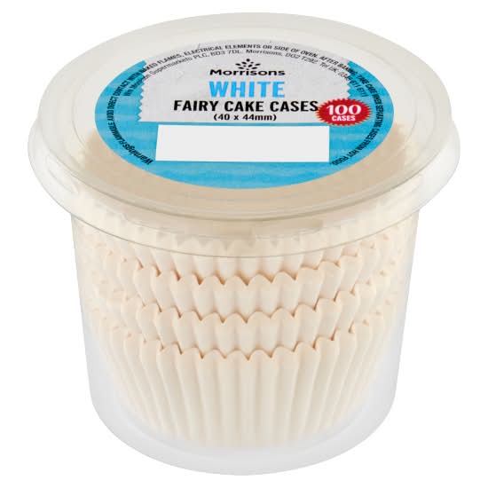 Morrisons 40 x 44 mm, White, Fairy Cake Cases (100 pack)
