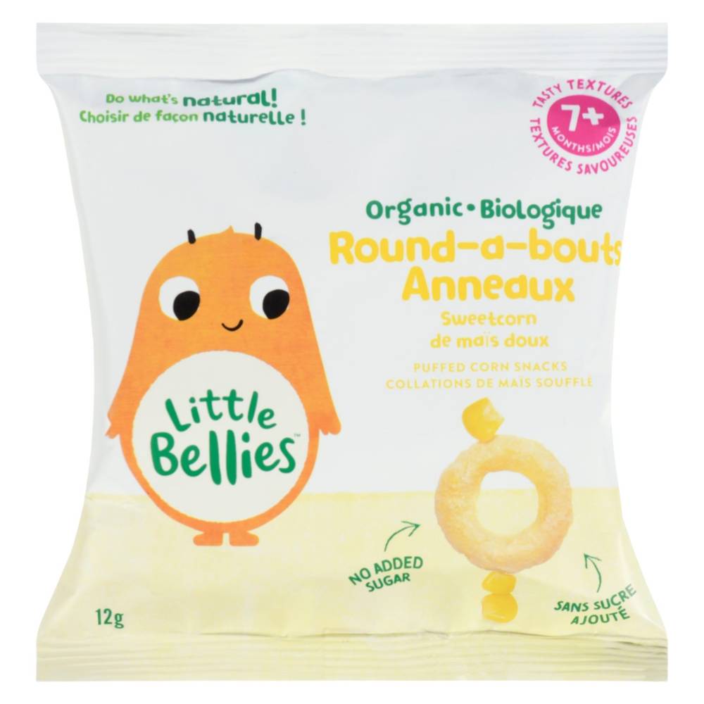 Little Bellies Round-a-bouts Organic Sweetcorn Puffed Corn Snacks (12 g)