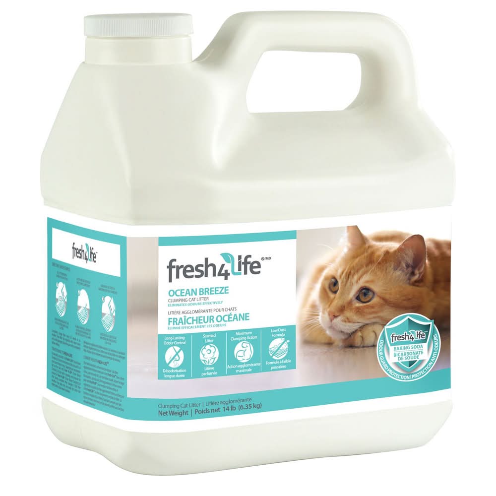 Fresh 4 Life Ocean Breeze Clumping Cat Litter, 14 lb