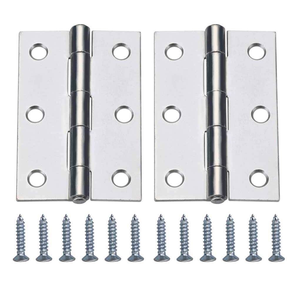 RELIABILT 3-in H Silver Mortise Interior/Exterior Door Hinge 2 -Pack | 20384ZCBLG