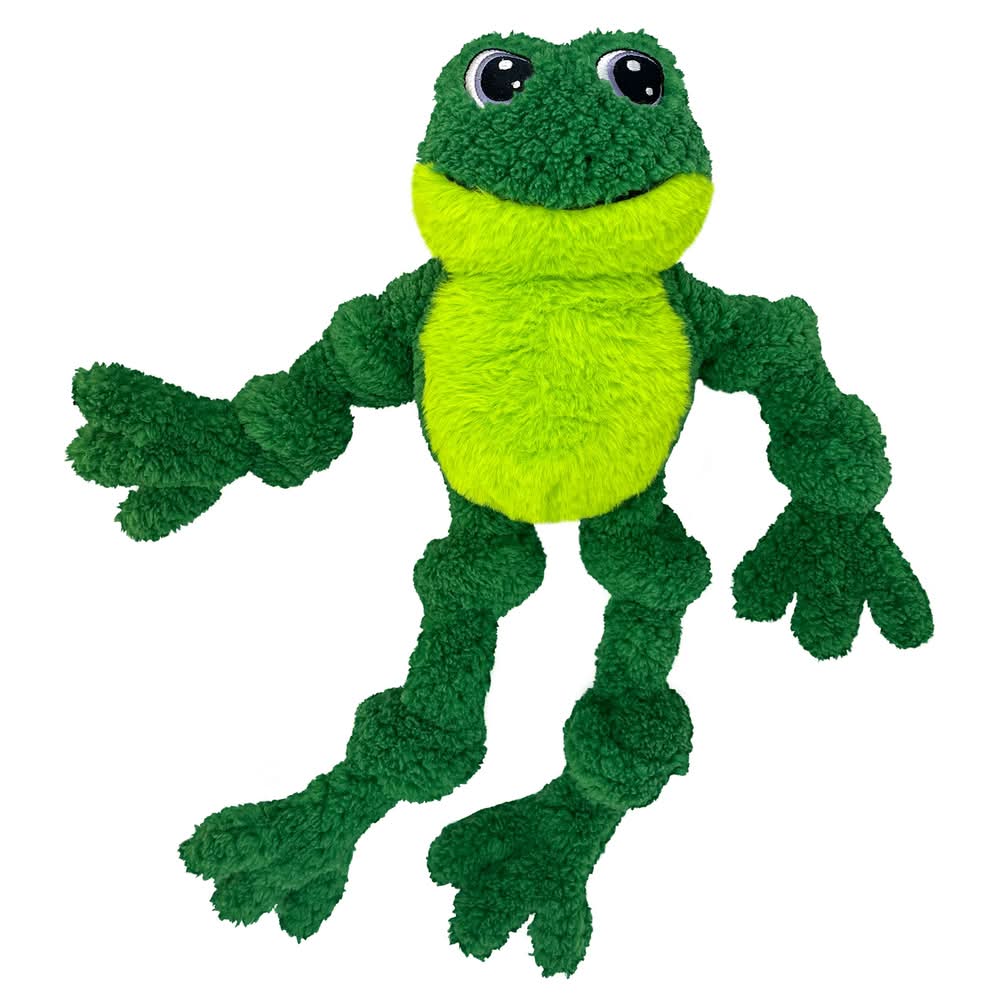 KONG Knots Frog Squeaky Plush Dog Toy, Large (Color: Green, Size: Large)