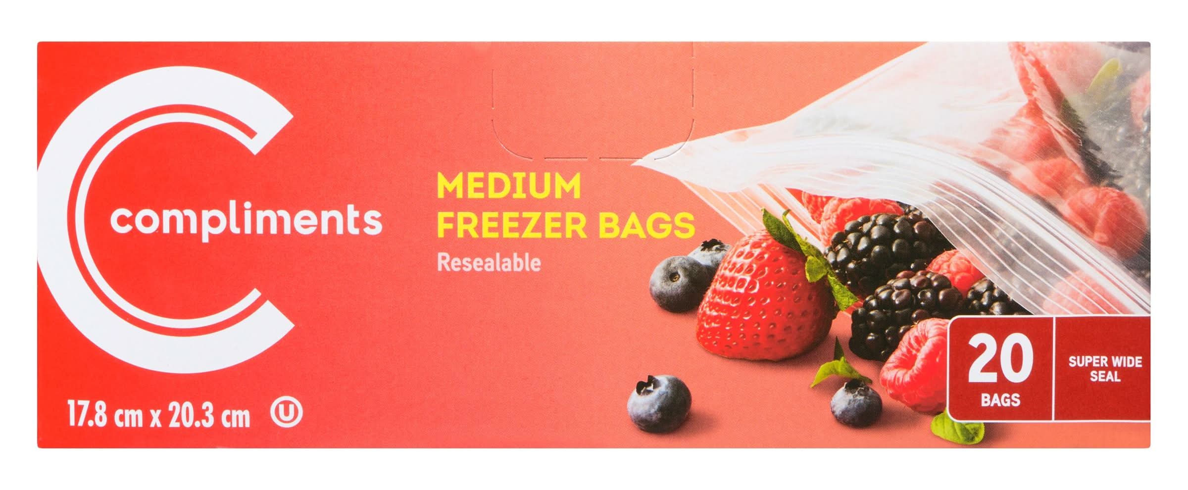 Compliments sacs de congélation moyens (20 un) - medium freezer bags (20 ea)