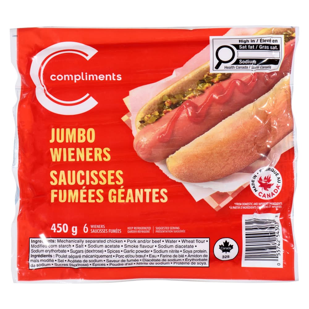 Compliments Jumbo Wieners (450 g)