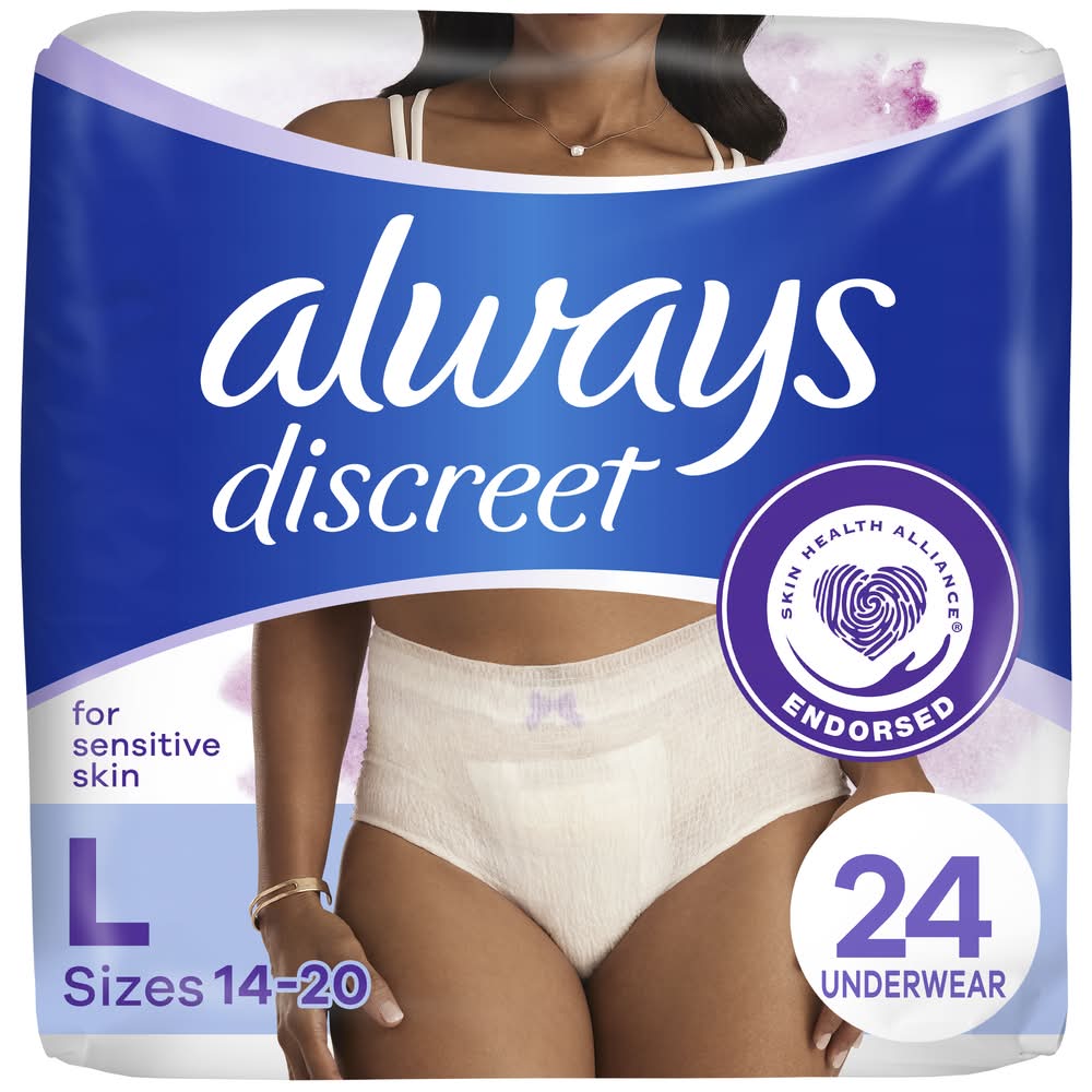 Always L Maximum Plus For Sensitive Skin Underwear