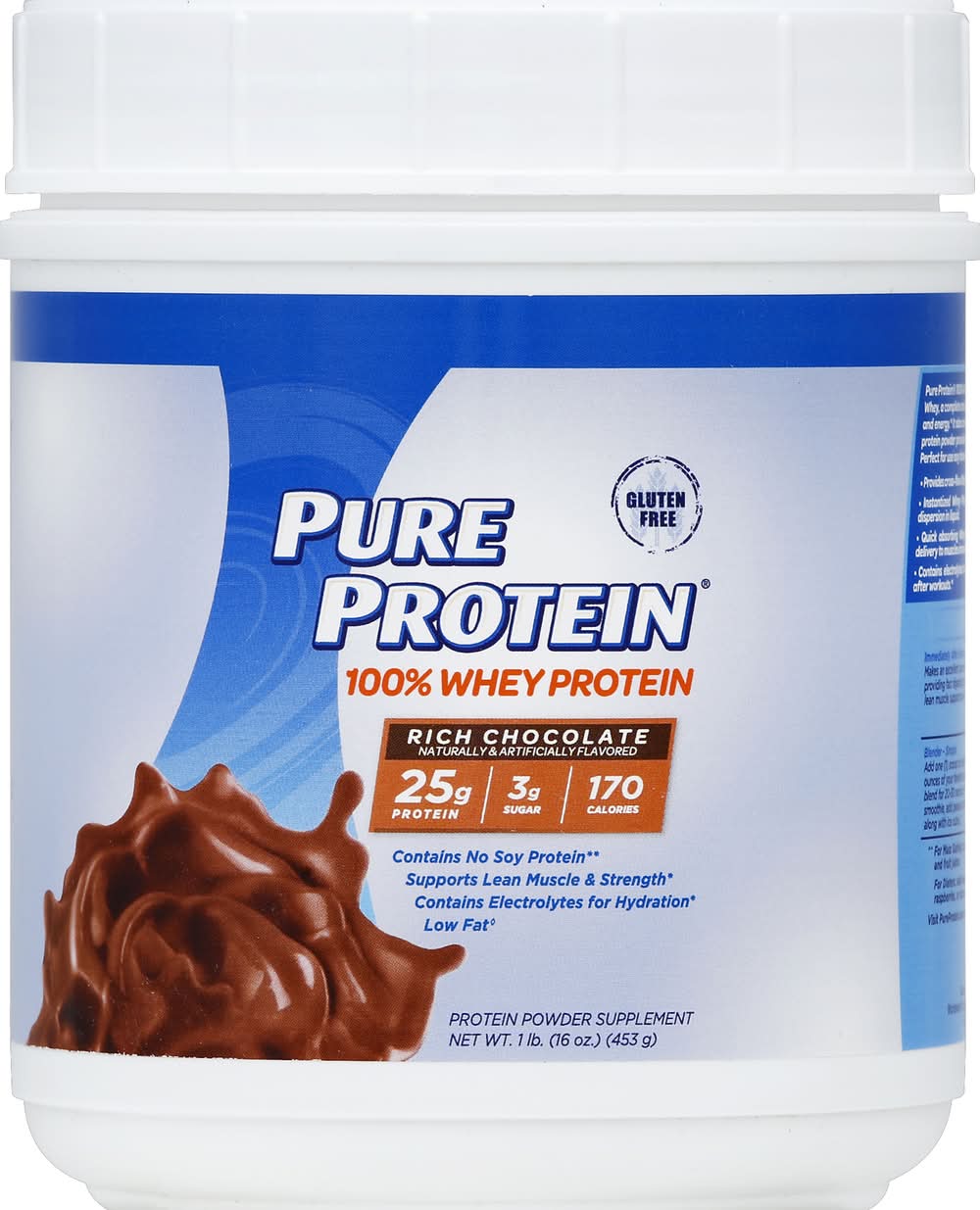Pure Protein Whey Rich Protein Powder, Chocolate (16 oz)