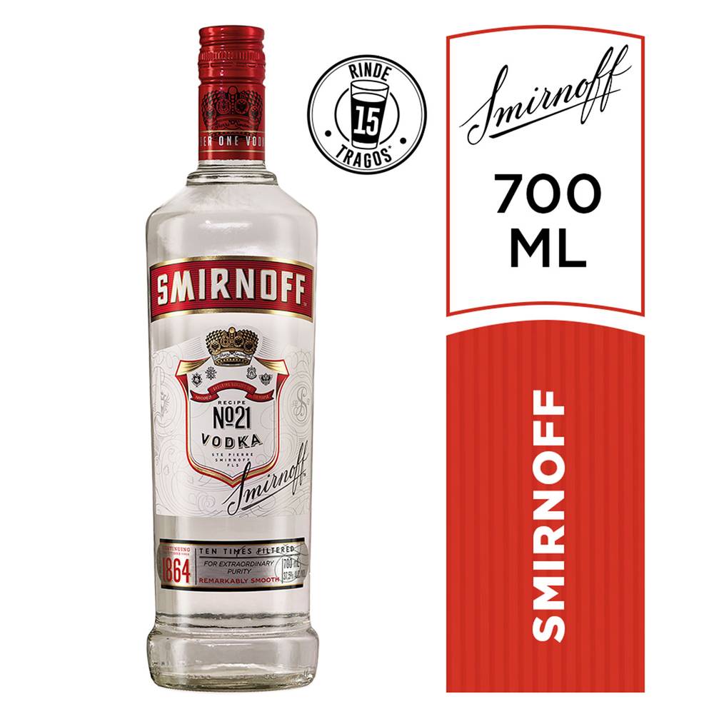 Smirnoff vodka 21 red 35° (botella 700 ml)