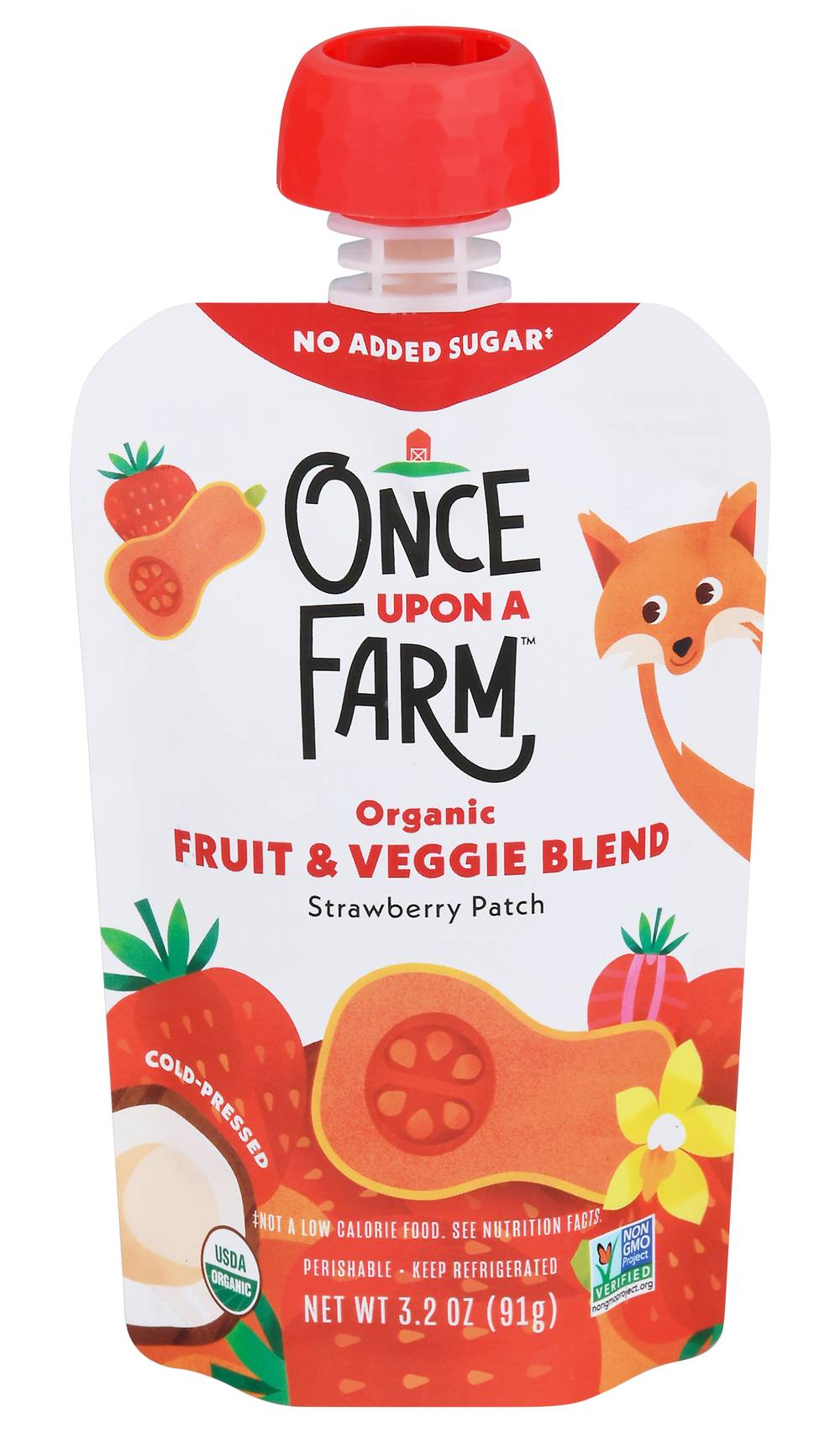 Once Upon a Farm Organic Fruit & Veggie Blend, Strawberry (3.2 oz)