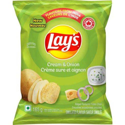 Lay's croustilles à la crème sure et oignon (165g) - cream & onion potato chips (165 g)