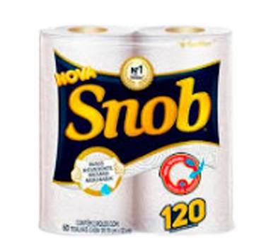 Snob papel toalha folha dupla (2 un, 60 toalhas)