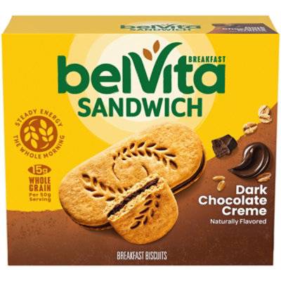 Belvita Breakfast Biscuits Sandwich Dark Chocolate Creme - 5-1.76 Oz