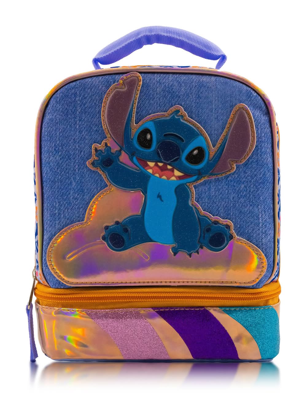 Disney Lilo & Stitch Dual Compartment Lunch Bag, Blue