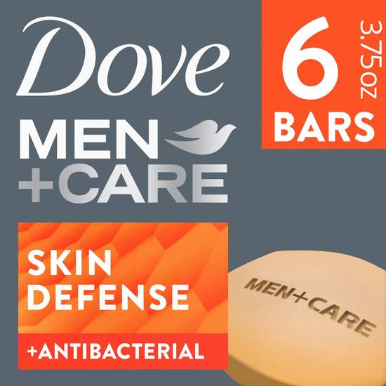 Dove Men+Care Skin Defense Soap Bar For Smooth and Hydrated Skin Care, 3.75 OZ