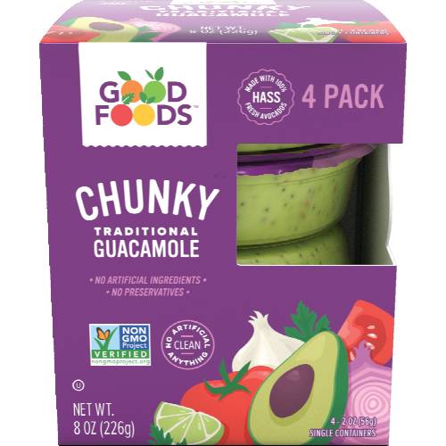 Good Foods Chunky Traditional Guacamole 4 Pack