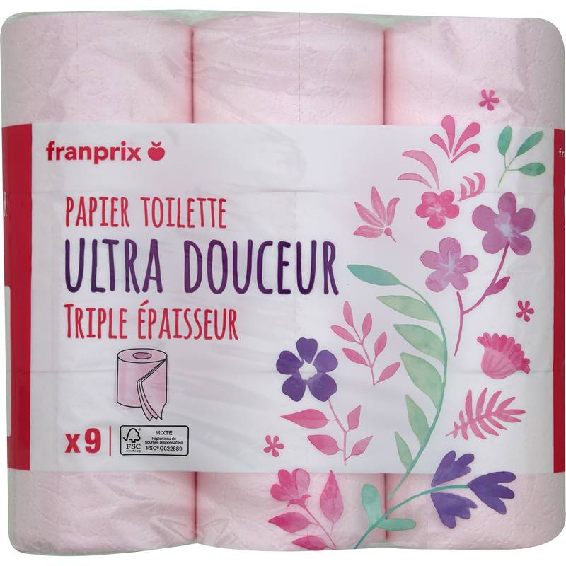 Papier toilette triple épaisseur Franprix x9