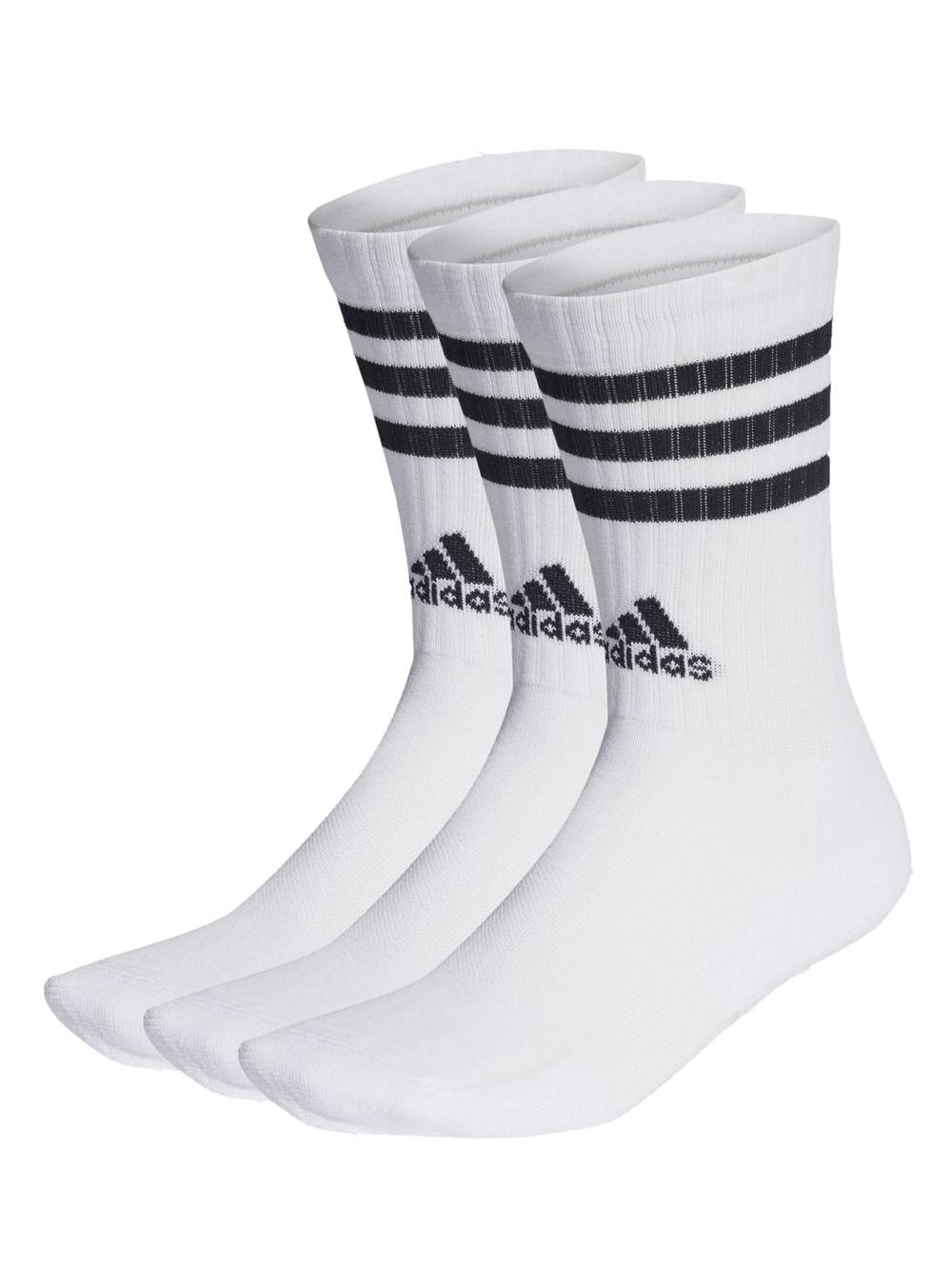 Adidas pack 3 calcetín 3 tiras pantorrilla acolchados (color: blanco. talla: s)