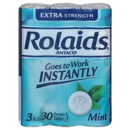 Rolaids Extra Strength Mint Antacid Chewable Tablets (30 ct)