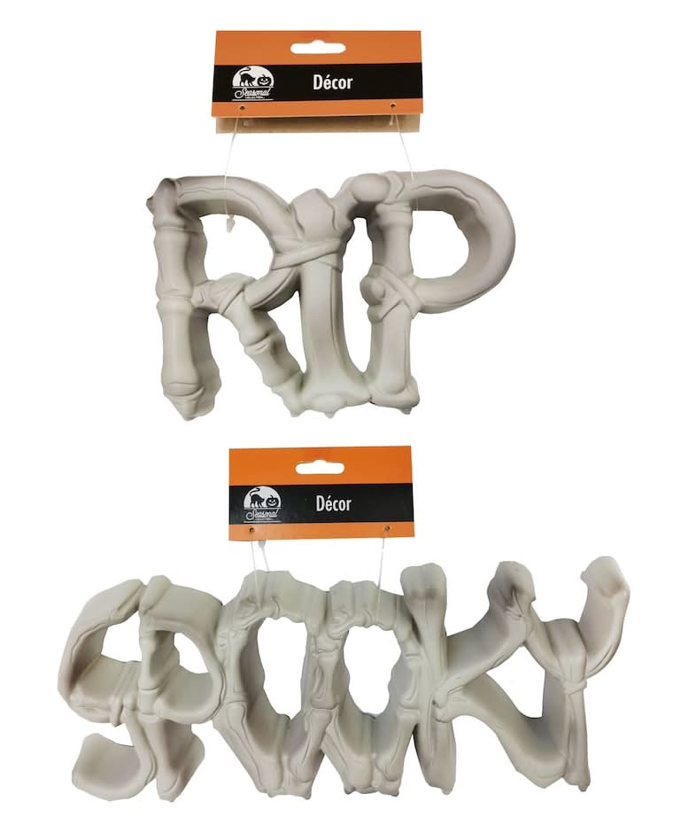 Seasonal Collection Bone Word Decor, Assorted Designs, 1-ct.