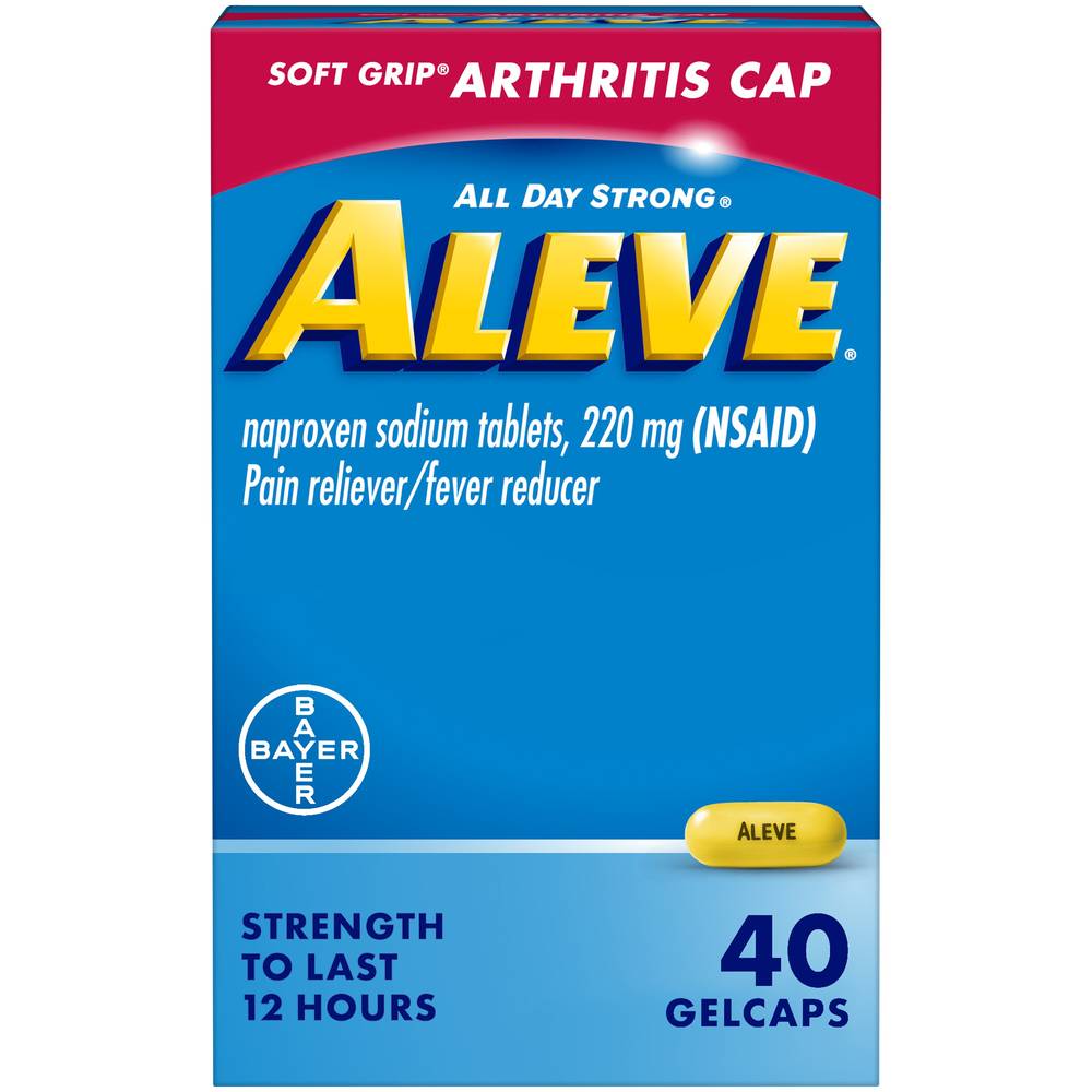 Aleve Soft Grip Arthritis Cap Naproxen Sodium Gelcaps, 40 Ct